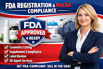 do fda registration, mocra cosmetic listing, and product compliance