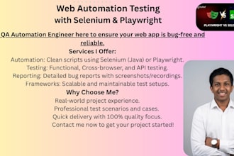 perform web automation testing using selenium or playwright