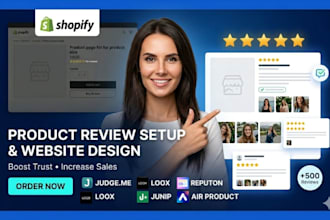 setup shopify product reviews trustwill junip reputon judge me loox air product