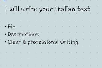 write clear and engaging italian texts for you