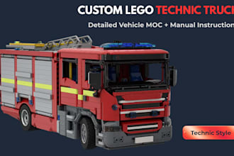 build a custom 3d lego model technic vehicle moc with studio file and PDF manual