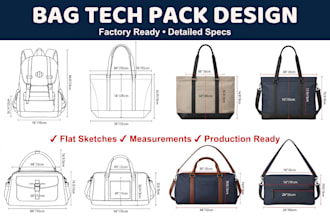 do bag tech pack design for backpack, handbag, golf bag, duffel bag designer