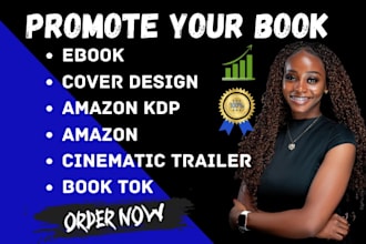 promote book, book tok, amazon, ebook, book cover cinematic trailer design