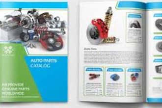 design product catalog lookbook for wholesale automative parts ready manu