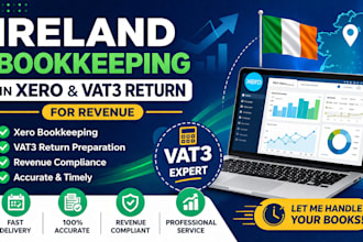do ireland bookkeeping in xero and prepare your vat3 return for revenue