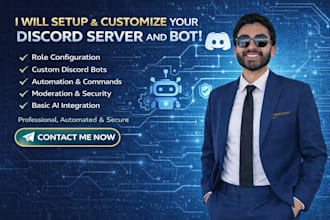 create discord bots, setup servers and automate your community