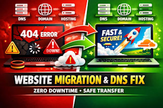 migrate your website, fix dns and hosting issues