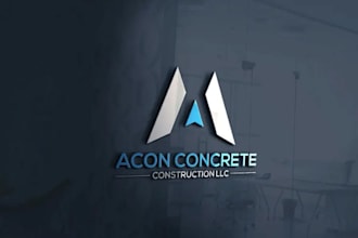 design concrete, real estate, welding, construction logo