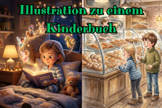 illustration für ein kinderbuch, 2d und 3dillustration, aquarell, buchcover