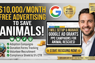 setup and manage google ads grant for animal rescue and shelters