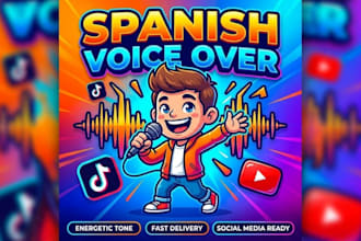 record a professional spanish voice over for your video or project