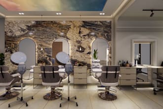 design modern beauty parlor and salon interior architecture with 2d and 3