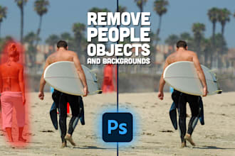 remove objects, people, edit photo background in photoshop