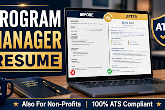 write a professional ats resume for program managers and non profits
