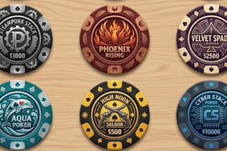 design a high quality poker chip or game, poker card, poker logo