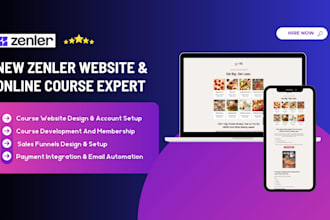 do your sales funnel, website design and be your new zenler course upload expert