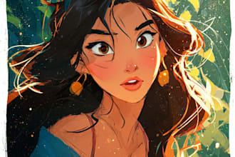 create a beautiful disney style portrait