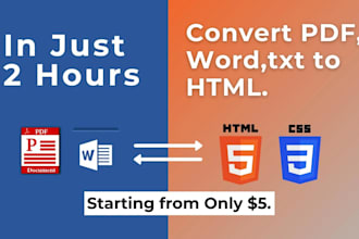 convert word doc to HTML in just 2 hours