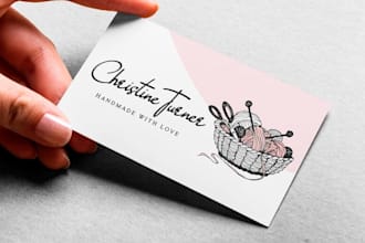 design boutique, handmade, knitting, needles, sewing, and craft logo