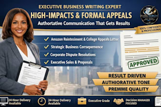 write professional business letter, college appeal letter and formal resolutions