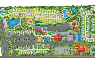 design rv park maps, campground layouts, resort maps and custom vector site plan