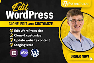 edit wordpress website, clone, customize and update wordpress website content