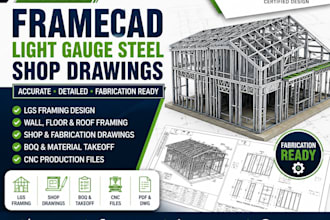 create light gauge steel lgs shop drawings using framecad