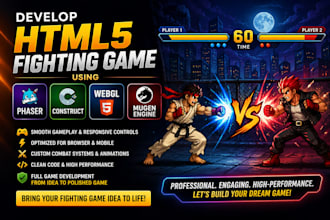 develop html5 fighting game using phaser, webgl, construct, mugen engine