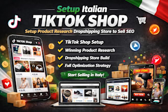 setup italian tiktok shop setup product research dropshipping store to sell seo