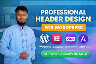 create a professional wordpress header design for your website