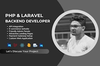 develop a secure laravel web app, rest API and admin dashboard