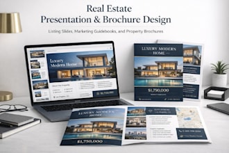 design real estate brochure presentation slides listing guidebook for marketing