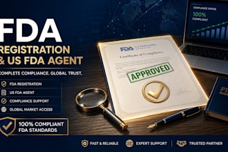 handle fda registration, gmp compliance and iso certification for food, cosmetic