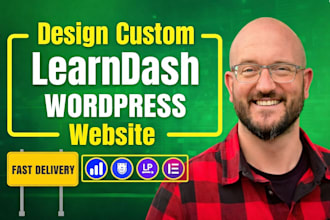 design custom learndash wordpress  website, elearning responsive website design