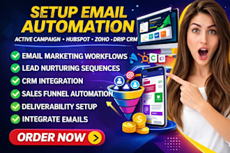 setup email automation active campaign hubspot zoho drip CRM