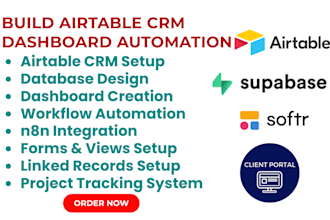 build airtable crm database dashboard automation workflow n8n