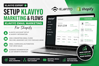setup klaviyo marketing, klaviyo flows, klaviyo email marketing for shopify