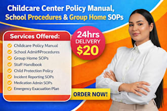 write childcare center policy manual school procedures and group home sops