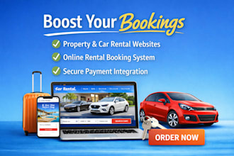 design car rental property rental booking website with reservation system