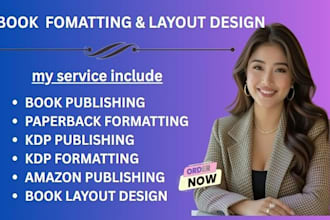 format your kindle ebook for amazon KDP book publishing, paperback book editing