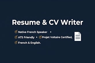 write your professional french resume, cover letter, and linkedin profile