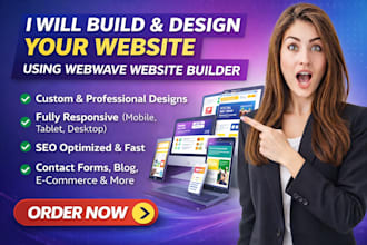 build and design your website using webwave website builder