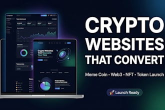 design crypto website, meme coin landing page, web3 website, memecoin website