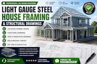 design light gauge steel house framing and structural drawings