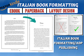 do italian book format kindle paperback formatting kdp layout design publishing