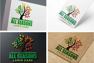 design modern and unique lawn care, landscape, agriculture and natural tree logo