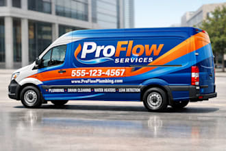 design professional fleet wrap, van branding, truck wrap, and car livery