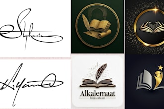 create an attractive author elegant  signature author feminine logo