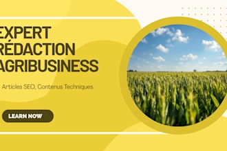 write high quality agribusiness and food industry articles