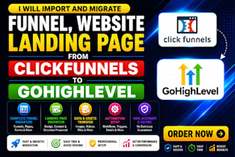 import and migrate funnel website landing page from clickfunnel to gohighlevel